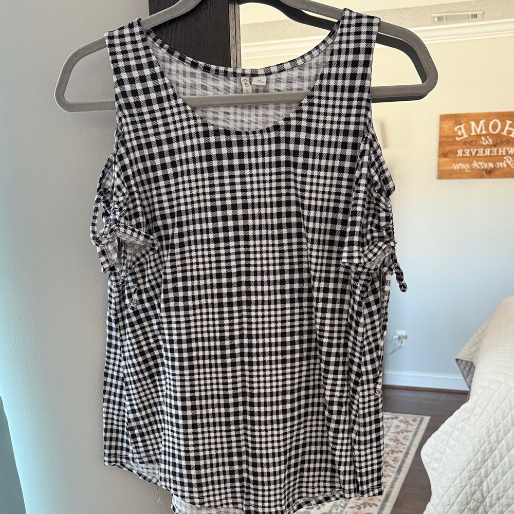 Cato Black and White Checkered Tank Top